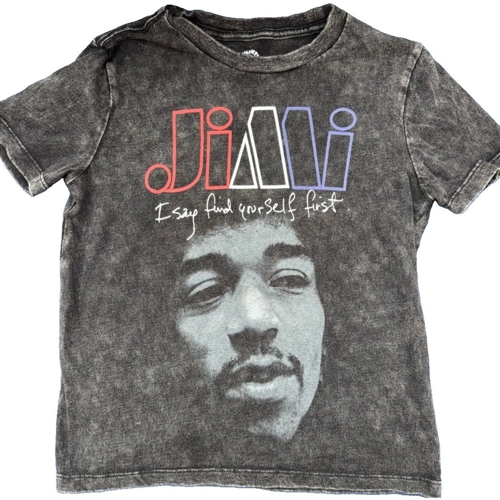 Authentic Hendrix Jimi Hendrix Kids S 6-7 Gray Graphic Band T-Shirt